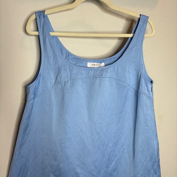 NWT Frame Scoop Neck Micro Flare Dress in Blue - Picture 9 of 13